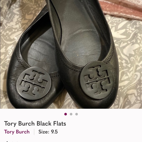 Tory Burch Black Leather Flats - Picture 3 of 3